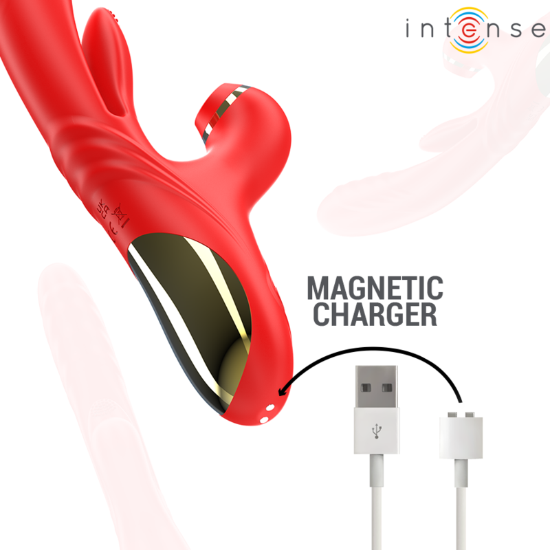 INTENSE - KAROL MULTIFUNCTIONELE VIBRATOR STOTEN & STIMULATIE & STIMULERENDE GOLVEN ROOD