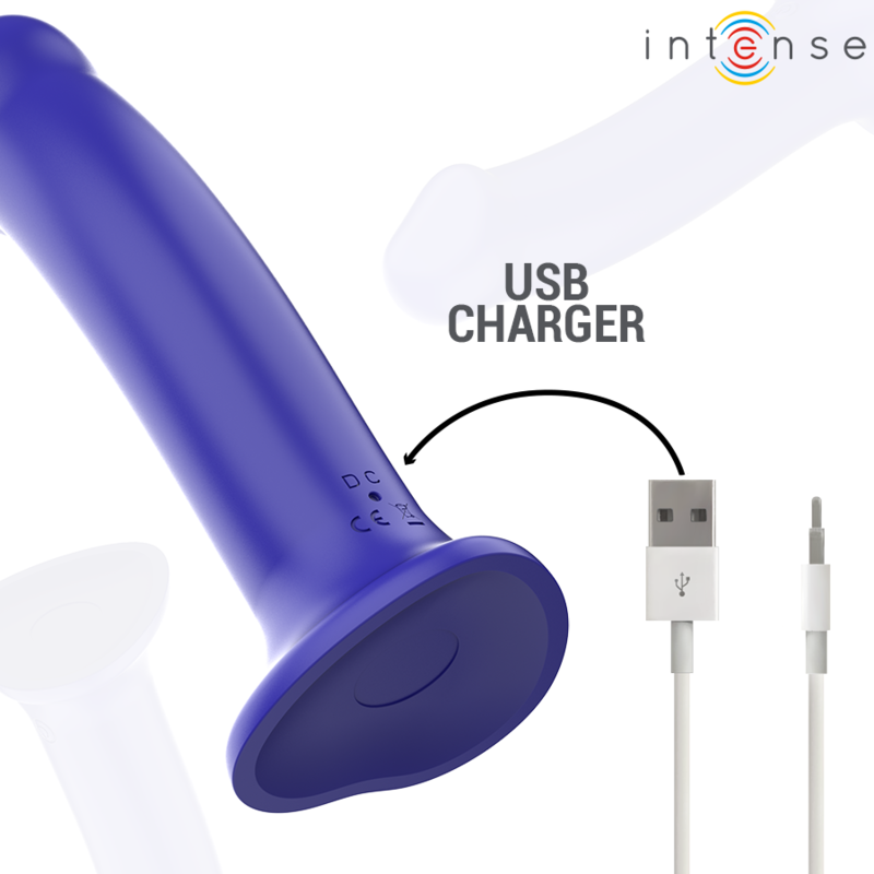 INTENS - VICTORIA VIBRATOR MET ZUIGNAP 10 TRILLINGEN DONKERBLAUW AFSTANDSBEDIENING