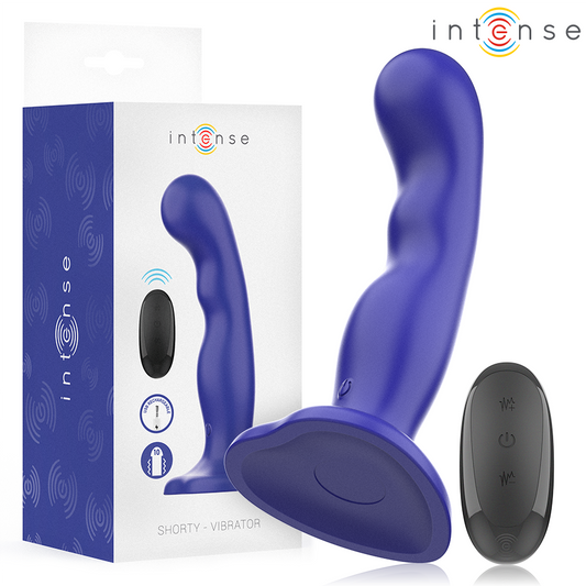 INTENSE - SHORTY VIBRATOR MET ZUIGNAP BLAUW AFSTANDSBEDIENING