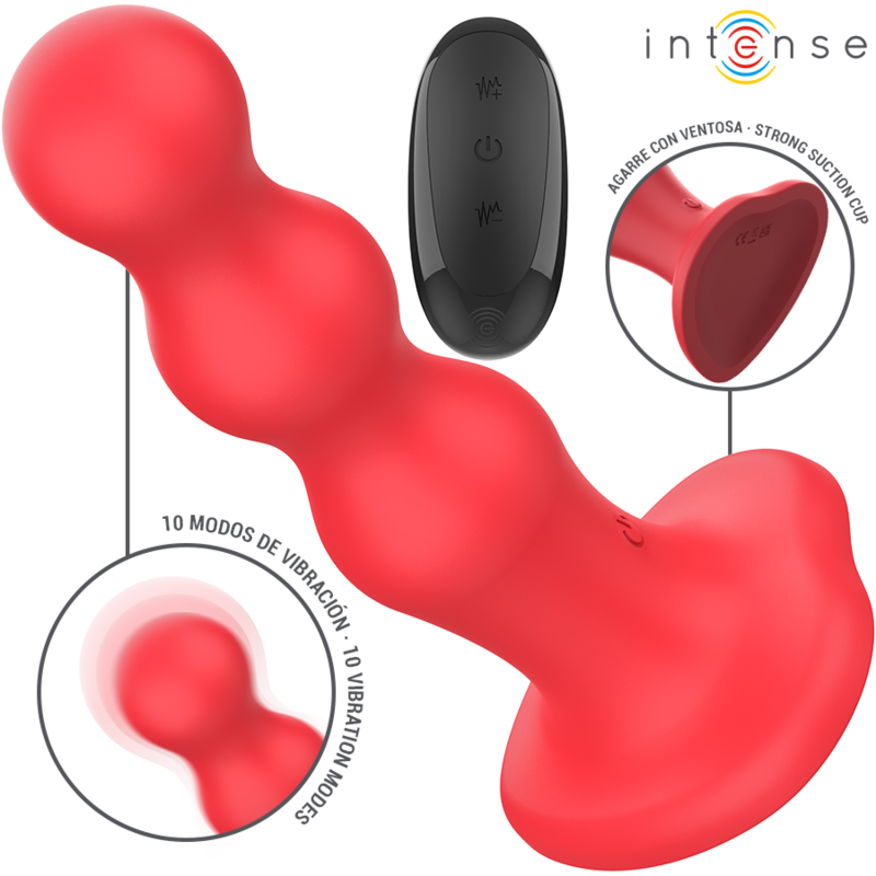 INTENSE - CODY VIBRATOR MET ZUIGNAP ROOD AFSTANDSBEDIENING