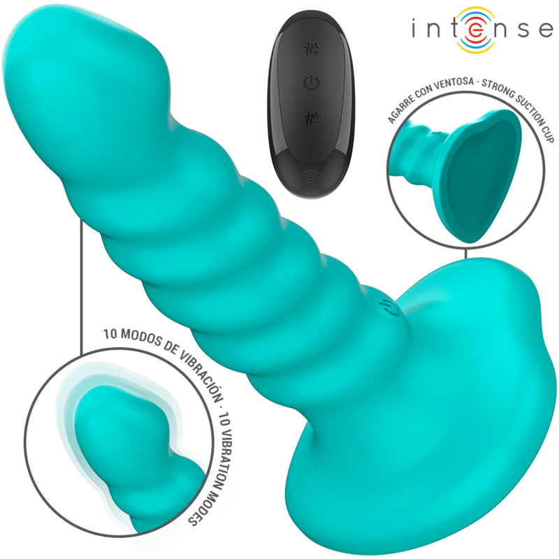 INTENSE - BUFFY VIBRATOR MAAT S SPIRAALVORMIG ONTWERP 10 TRILLINGEN BLAUWE AFSTANDSBEDIENING