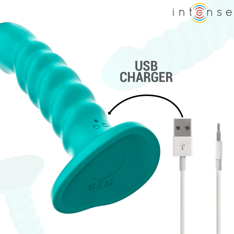 INTENSE - BUFFY VIBRATOR MAAT S SPIRAALVORMIG ONTWERP 10 TRILLINGEN BLAUWE AFSTANDSBEDIENING
