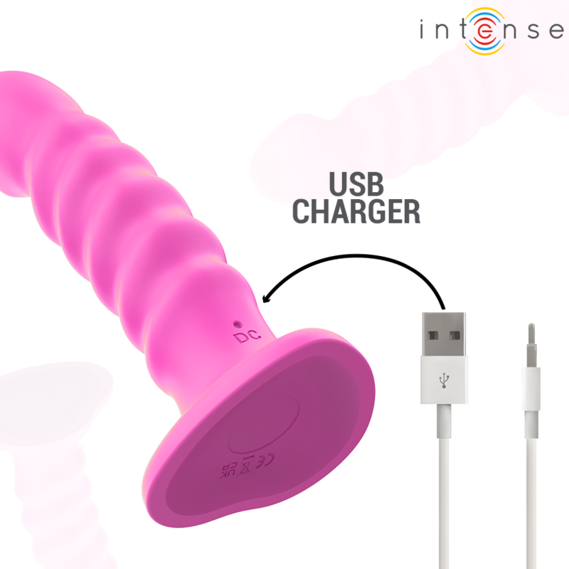 INTENSE - CINDY VIBRATOR MAAT L SPIRAAL DESIGN 10 TRILLINGEN ROZE AFSTANDSBEDIENING