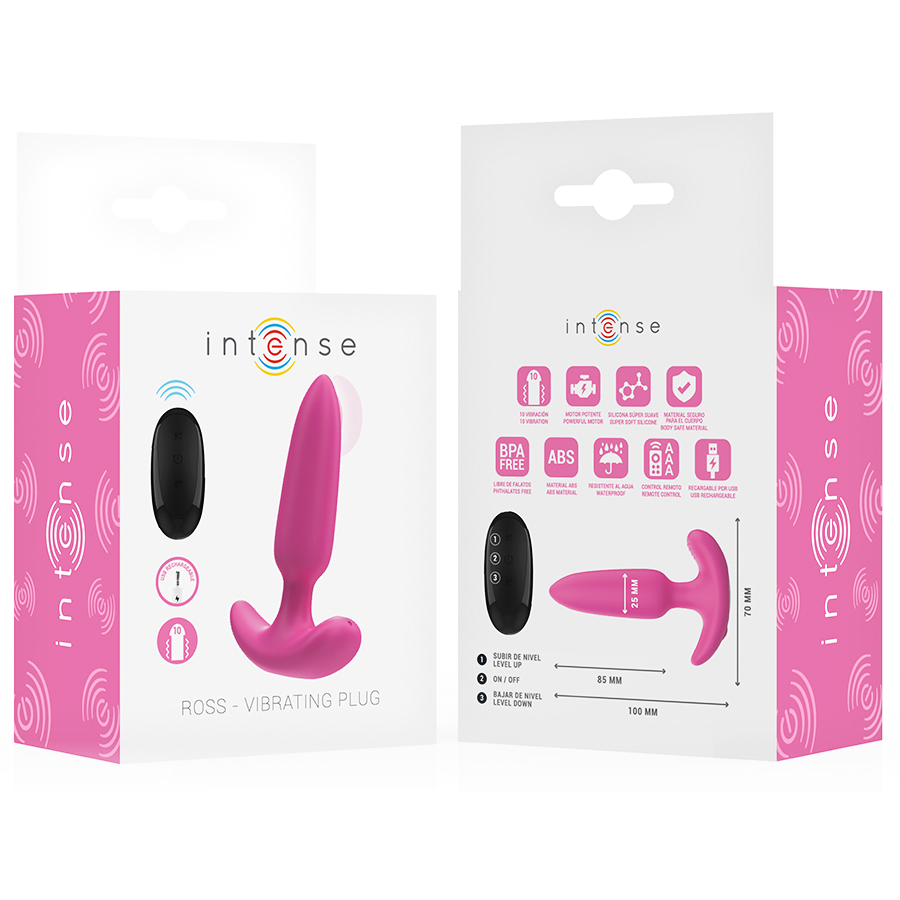 INTENSE - ROSS ANAALPLUG 10 TRILLINGEN ROZE AFSTANDSBEDIENING
