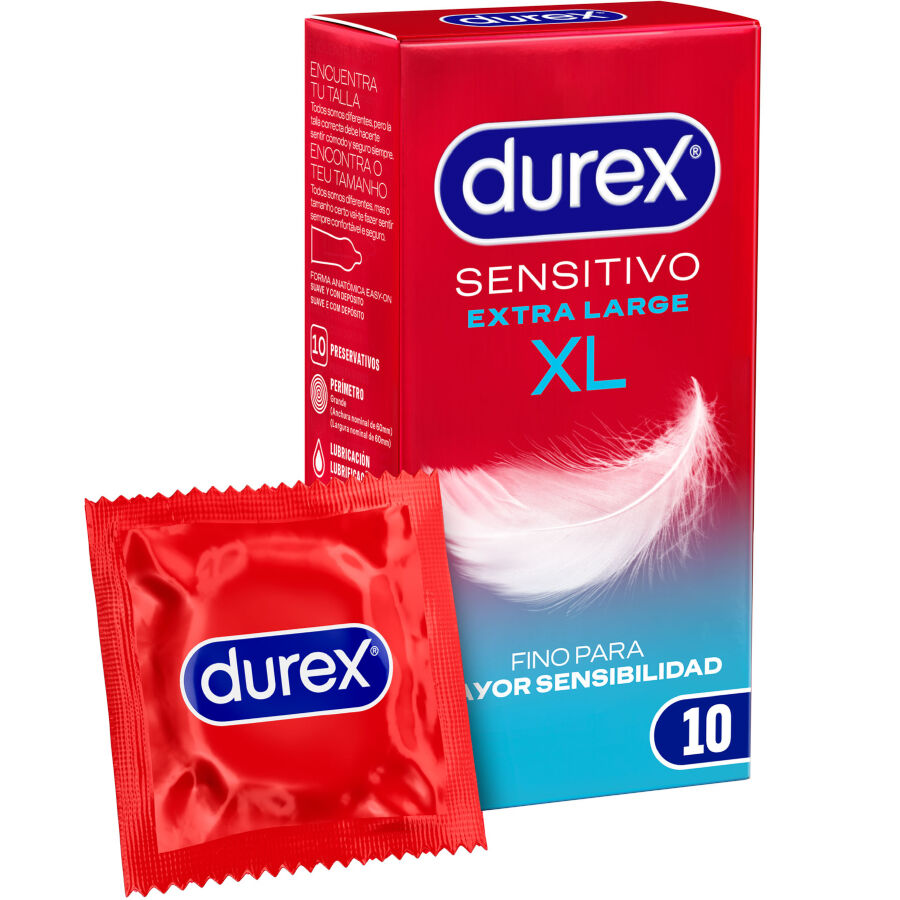 DUREX - SENSITIVE XL CONDOMS EXTRA GROOT 10 STUKS