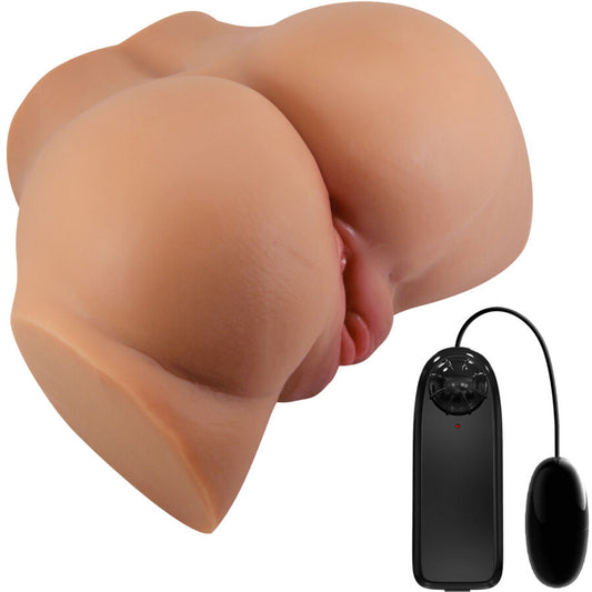 CRAZY BULL - EMILIA KUTVIBRATOR MET REALISTISCHE VAGINA EN AARSVLEES AFSTANDSBEDIENING