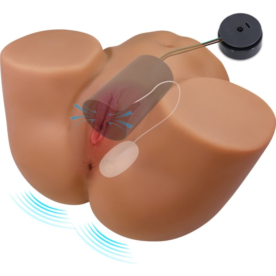 CRAZY BULL - GERIANN REALISTISCHE VROUWELIJKE BILVIBRATOR EN ZUIGER MET GELUID 5,5 KG