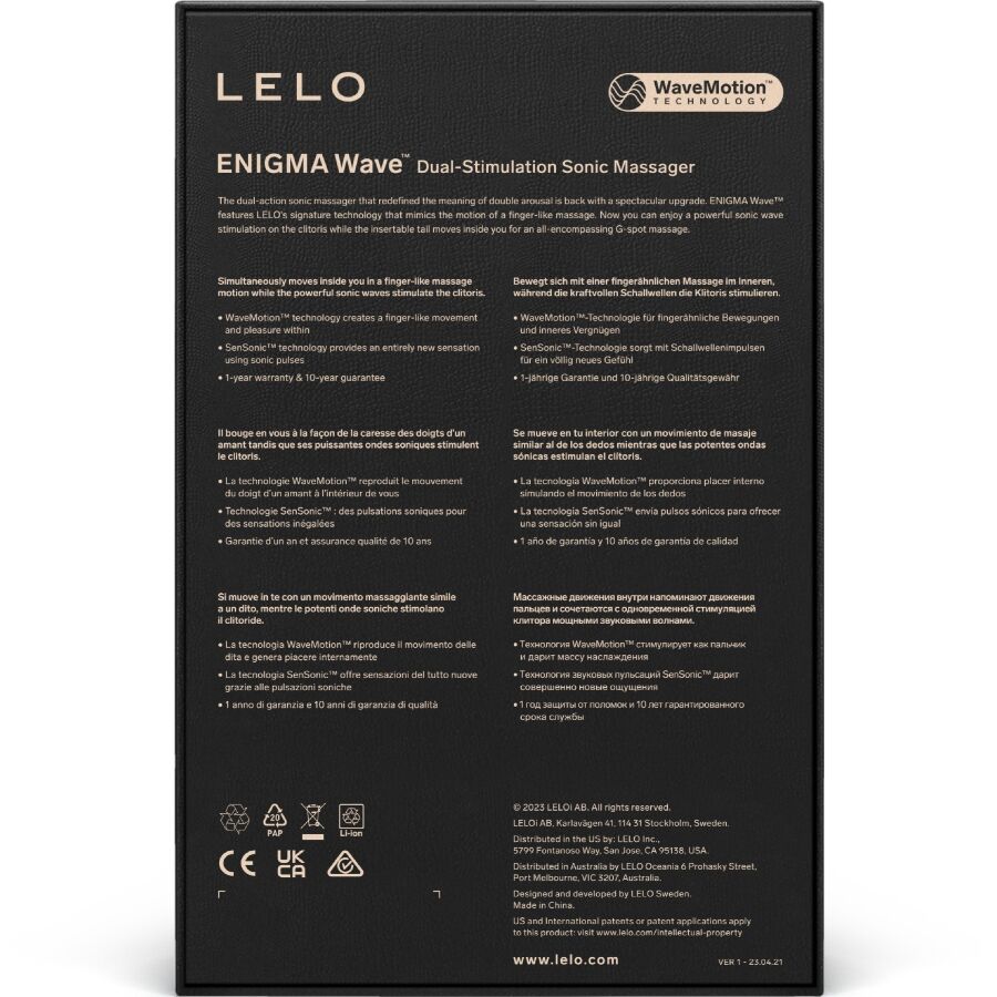 LELO - ENIGMA WAVE Drievoudige Vibratiemassager Cyber Paars