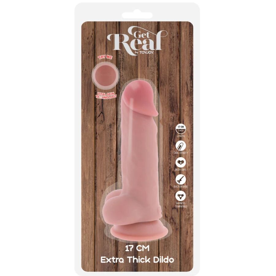 GET REAL - DELUXE REALISTISCHE PENIS MET TEELBALEN EXTRA DIK 17 CM