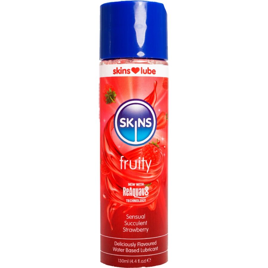 SKINS - FRUITIG GLIJMIDDEL OP WATERBASIS AARDBEI 130 ML