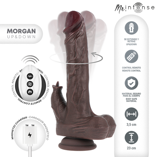 DHR INTENS - MORGAN REALISTISCHE MULTIFUNCTIONELE POP MET TRILLING EN OMHOOG EN OMLAAG AFSTANDSBEDIENING 23 CM -O- 3.5 CM