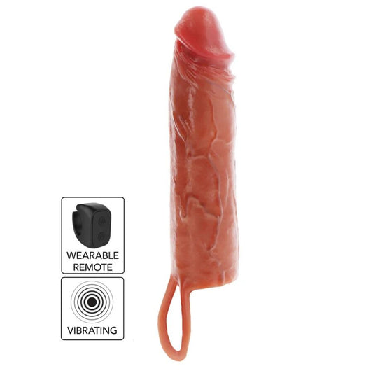 ECHT WAAR - GEHYDRATEERDE HUID SILICONEN VIBRERENDE PENISHOES KARAMEL 20 CM