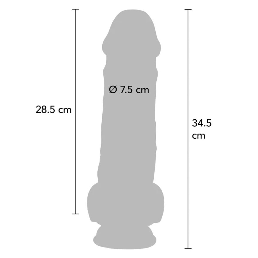 GET REAL - DELUXE REALISTISCHE PENIS MET TEELBALEN EXTRA DIK 34,5 CM