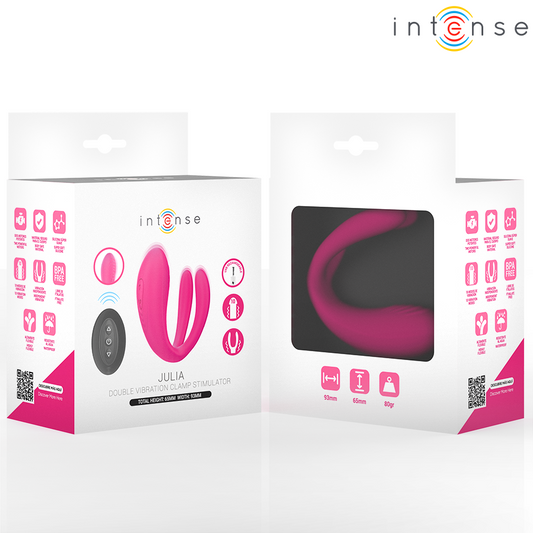 INTENSE - JULIA DUBBELE VIBRATOR KLEMSTIMULATOR AFSTANDSBEDIENING