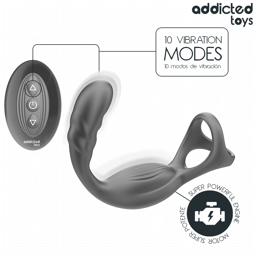 ADDICTED TOYS - DUBBELE PROSTAAT COCKRING AFSTANDSBEDIENING
