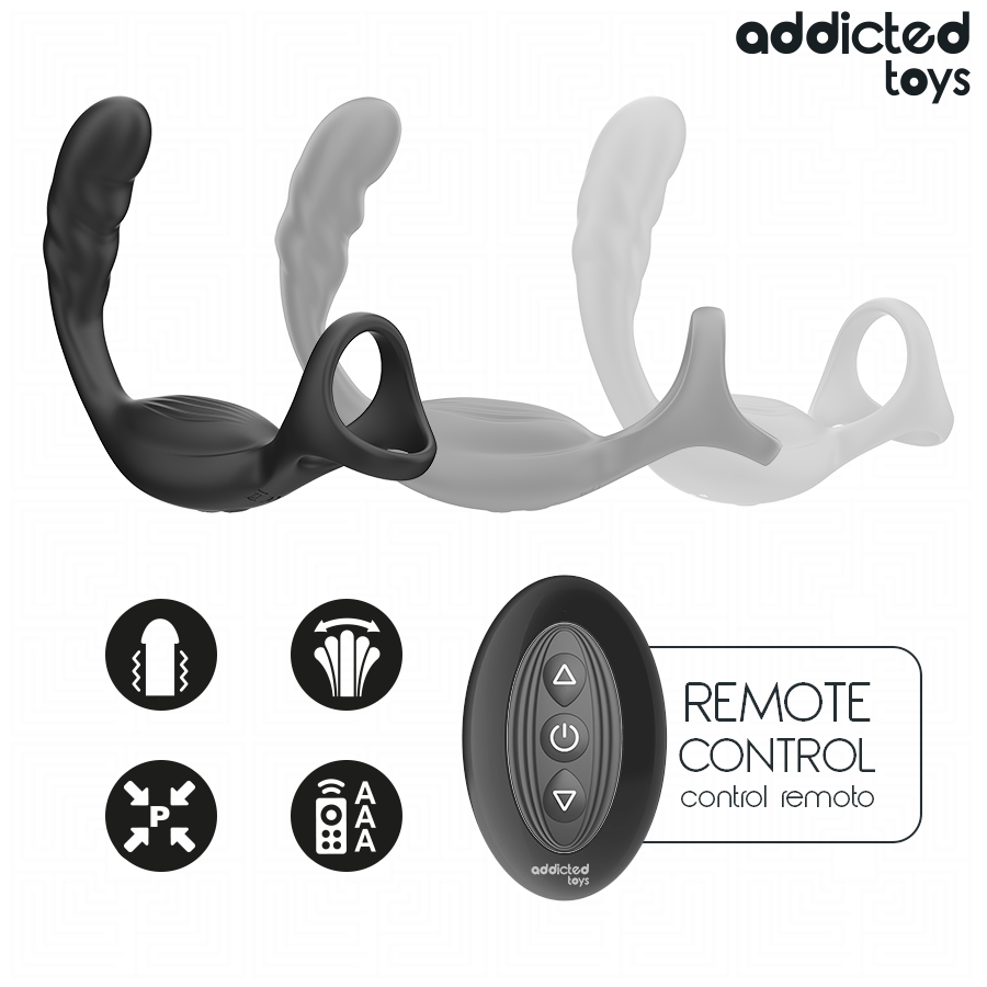ADDICTED TOYS - DUBBELE PROSTAAT COCKRING AFSTANDSBEDIENING