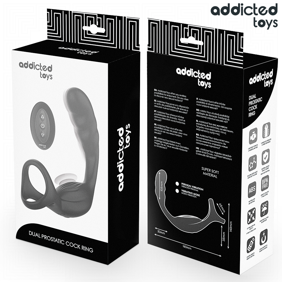 ADDICTED TOYS - DUBBELE PROSTAAT COCKRING AFSTANDSBEDIENING