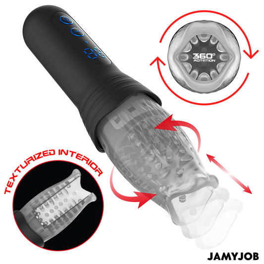 JAMYJOB - BLOW-R MASTURBATOR MET STOTEN EN ROTATIE