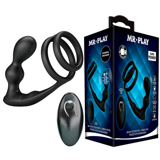 MR PLAY - TRILLENDE ANAALPLUG MET PENISRING AFSTANDSBEDIENING