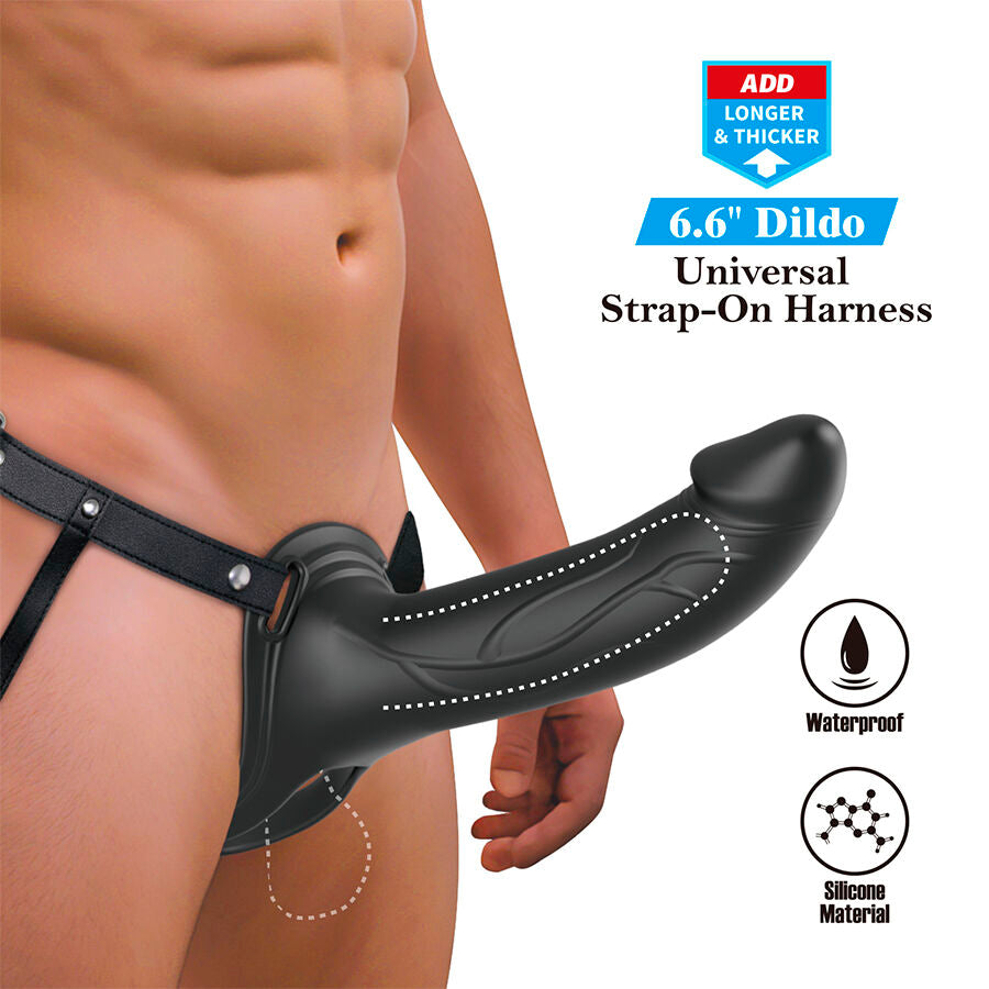 PRETTY LOVE - LANDON ZWARTE VIBRERENDE STRAP-ON