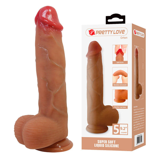 PRETTY LOVE - ORTON REALISTISCHE DILDO MET ZUIGNAP 23,5 CM -Ø- 4,9 CM