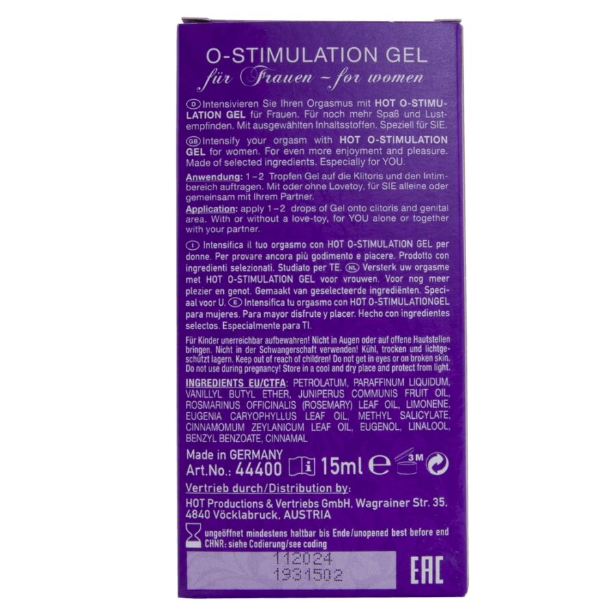 HOT - O-STIMULATION GEL VOOR VROUWEN 15 ML