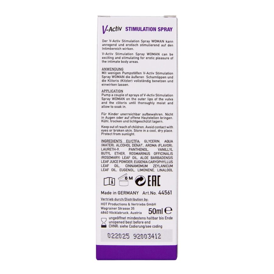 HOT - V-ACTIV STIMULERENDE SPRAY VOOR VROUWEN 50 ML