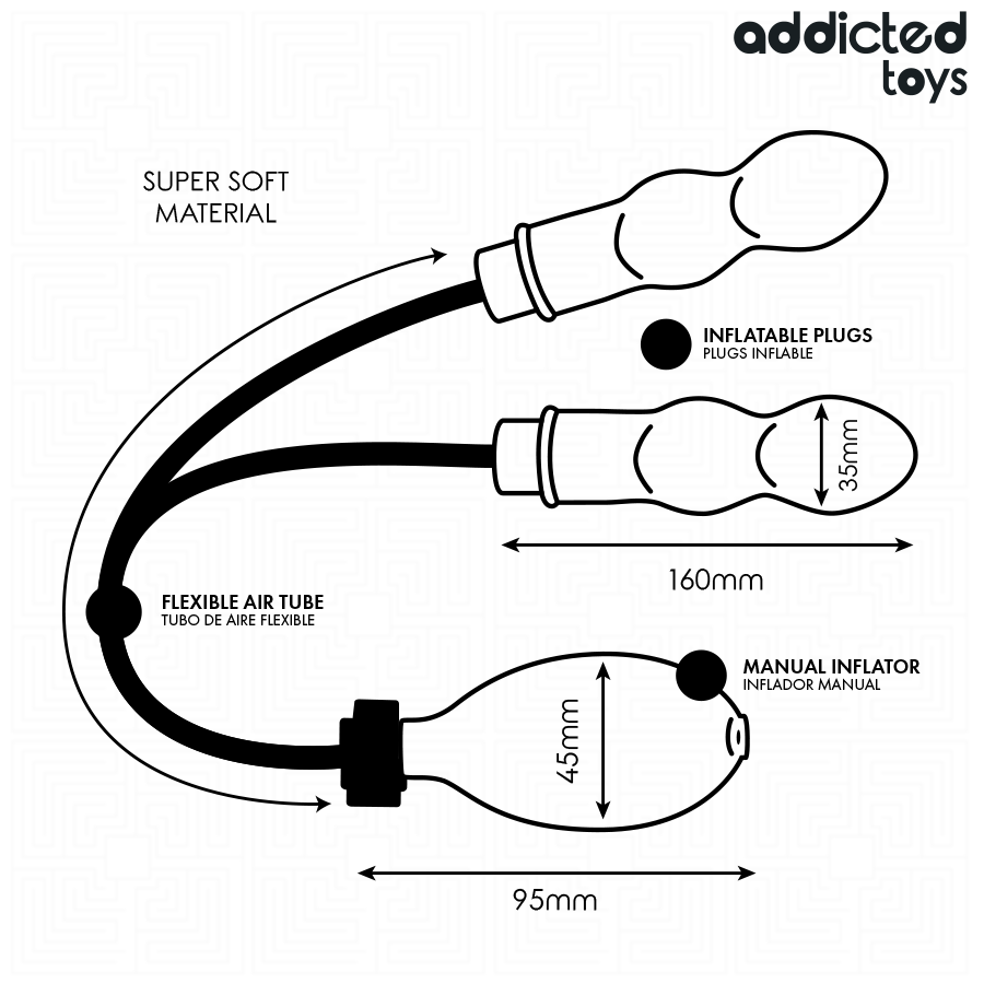 ADDICTED TOYS - OPBLAASBARE DUBBELE BUTTPLUG MODEL 1