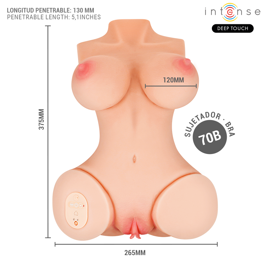 INTENSE DIEPE AANRAKING - VERO TORSO VAGINA MET ZUIGKRACHT, WARMTE, TRILLINGEN EN STEMEFFECTEN L 5,5 KG