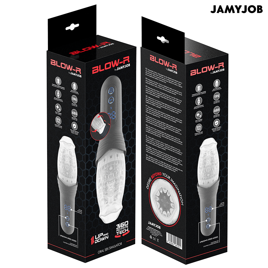 JAMYJOB - BLOW-R MASTURBATOR MET STOTEN EN ROTATIE