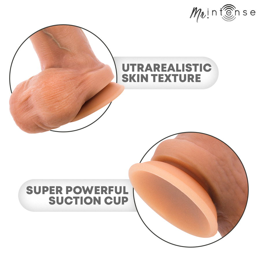 MR INTENSE - BRUCE S SILICONEN DILDO MET TESTIKELS 17,8 CM -Ø- 4 CM
