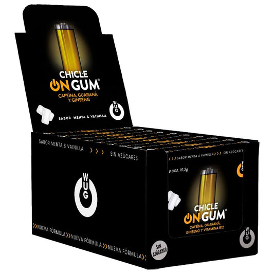 WUG GUM - MET CAFEÏNE, GINSENG EN GUARANA GOM | DISPLAY 12 X 8 STUKS