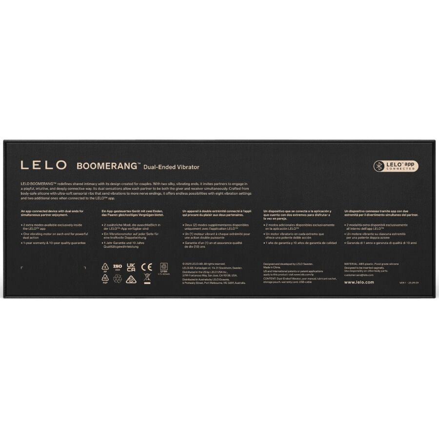 LELO - BOOMERANG DUBBELZIJDIGE VIBRATOR KORAALROOD