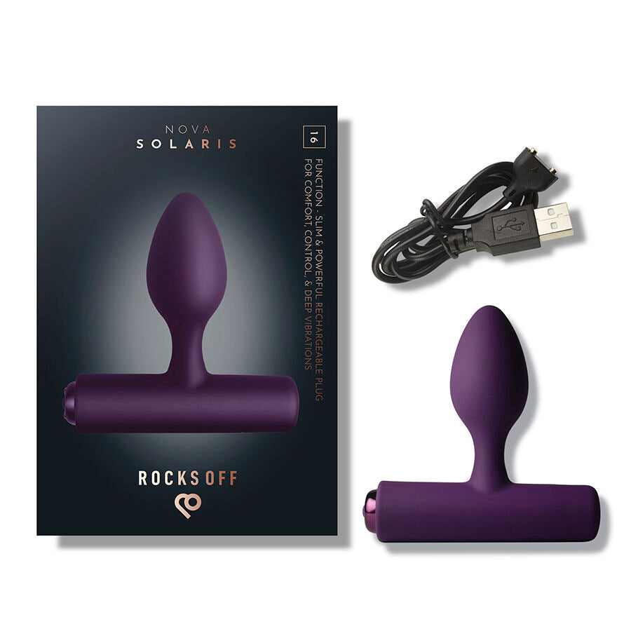 ROCKS-OFF - NOVA SOLARIS OPLAADBARE SLANKE & KRACHTIGE ANALE PLUG 16 FUNCTIES PAARS