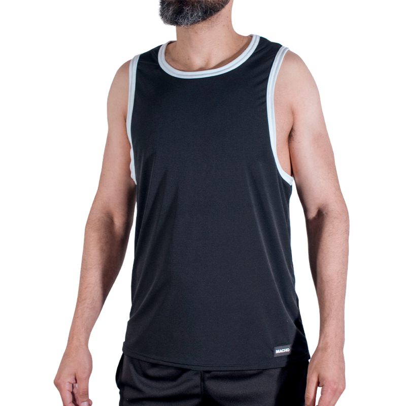MACHO - CMV004 BLACK GYM T-SHIRT S/M