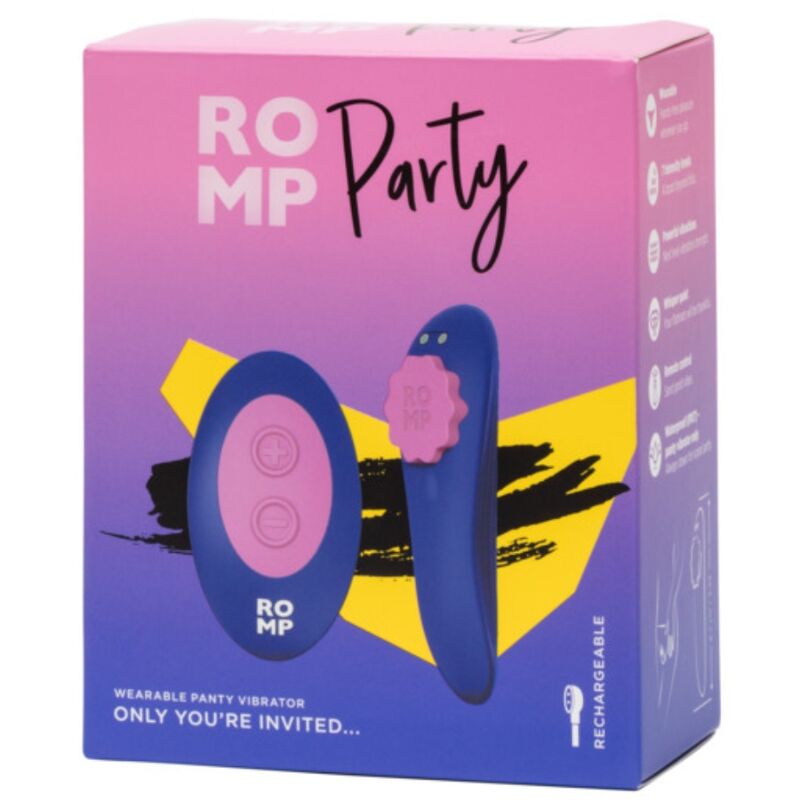 ROMP - PARTY MAGNETISCHE TRILLENDE SILICONEN SLIP MET AFSTANDSBEDIENING