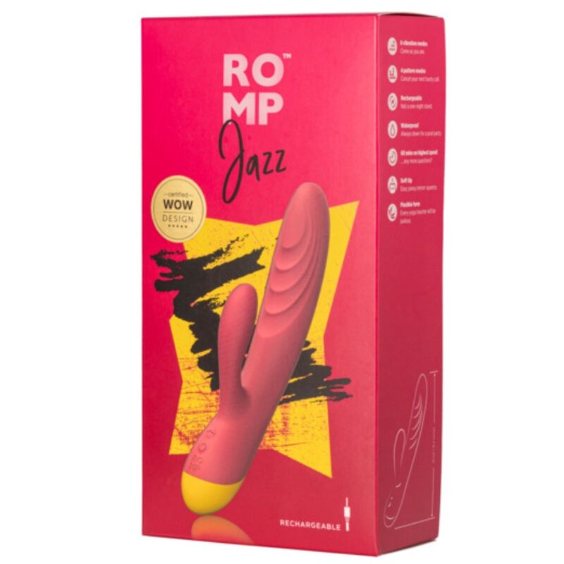 ROMP - JAZZ OPLAADBARE KONIJN VIBRATOR ROOD