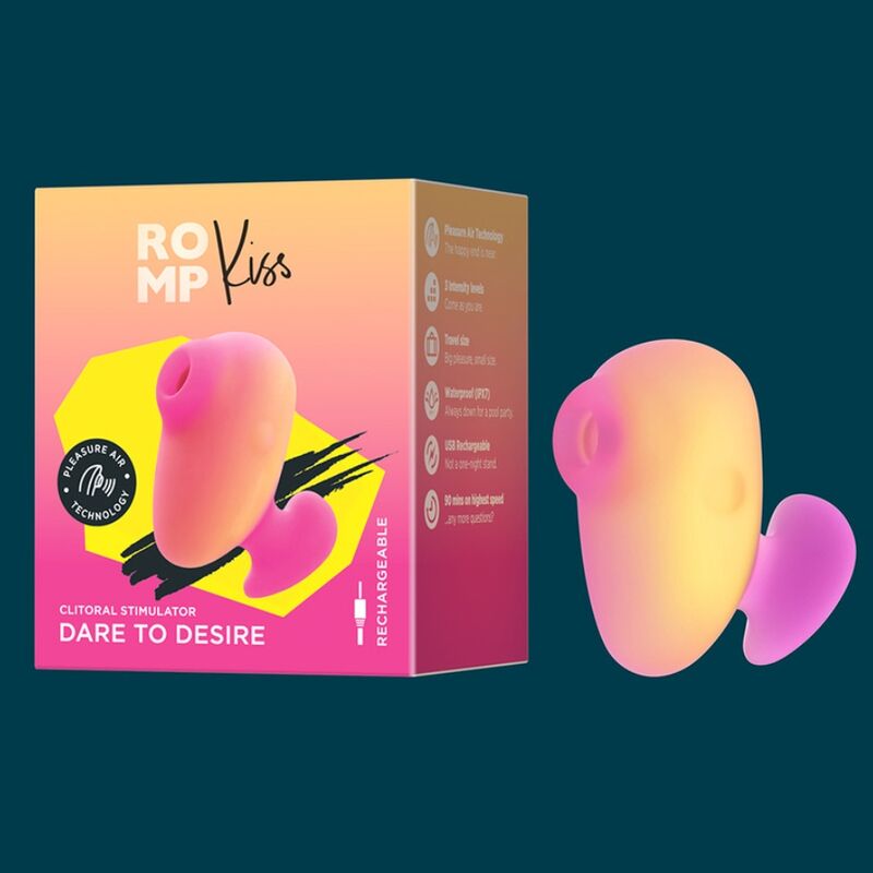 ROMP - KISS CLITORALE ZUIG OP-LAADBARE VINGERVIBRATOR