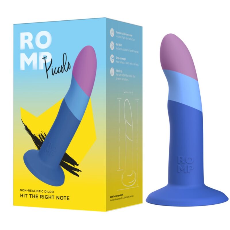 ROMP - PICCOLO SILICONEN DILDO MET DRIEKLEURIGE ZUIGNAP 14 CM