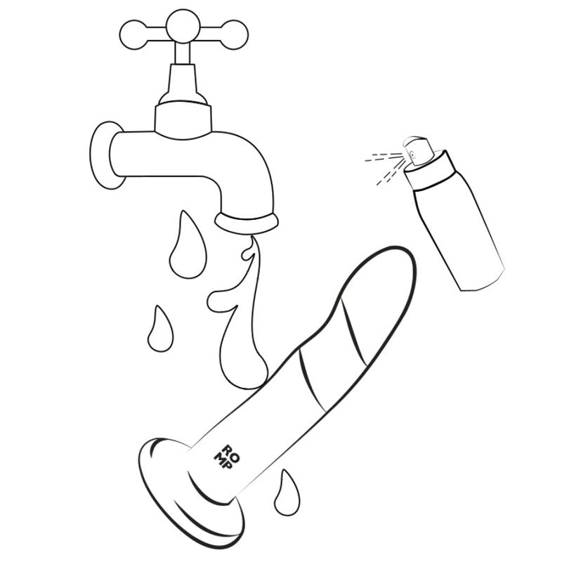 ROMP - DIZI SILICONEN DILDO MET ZUIGNAP DRIEKLEURIG 18 CM