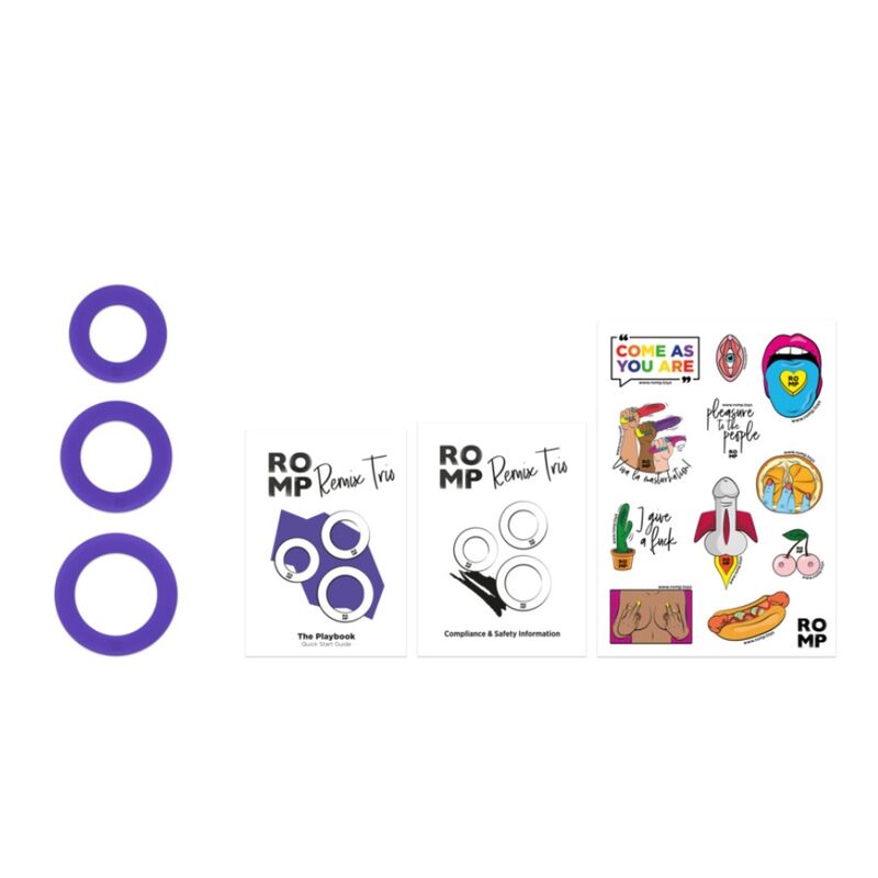 ROMP - REMIX TRIO SET VAN 3 PAARSE SILICONEN PIEMELRINGEN