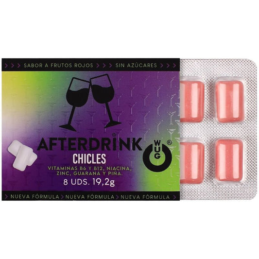WUG After Drink – De functionele kauwgom die je helpt om na een avondje uit weer energie op te doen. BLISTER VAN 8 STUKS