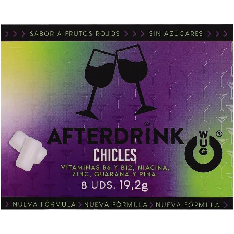 WUG After Drink – De functionele kauwgom die je helpt om na een avondje uit weer energie op te doen. BLISTER VAN 8 STUKS