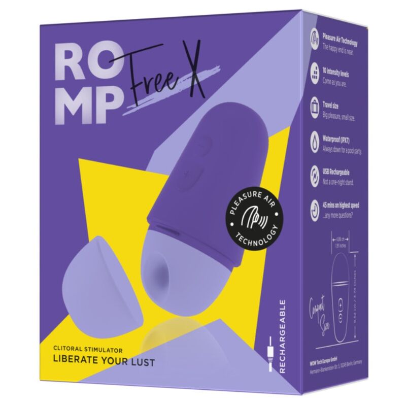 ROMP - GRATIS X CLITORALE STIMULATOR MET DEKSEL 10 NIVEAUS OPLAADBAAR PAARS
