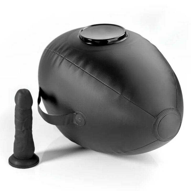 FETISH FANTASIE SERIE - BODY DOCK OPBLAASBARE LIEFDESBAL MET DILDO ZWART 41,9 CM