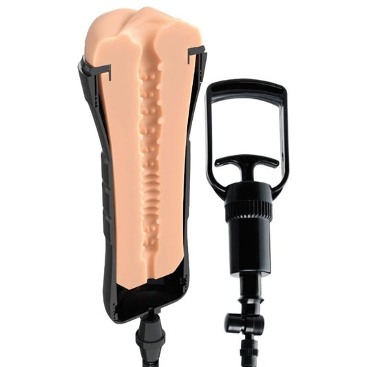 PDX EXTREME - NATTE POEZEN SUPER SUCKER XXL LICHTE VAGINA STROKER MET ZUIGNAP 27,3 CM