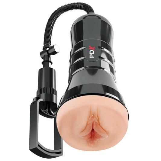 PDX EXTREME - NATTE POEZEN SUPER SUCKER XXL LICHTE VAGINA STROKER MET ZUIGNAP 27,3 CM