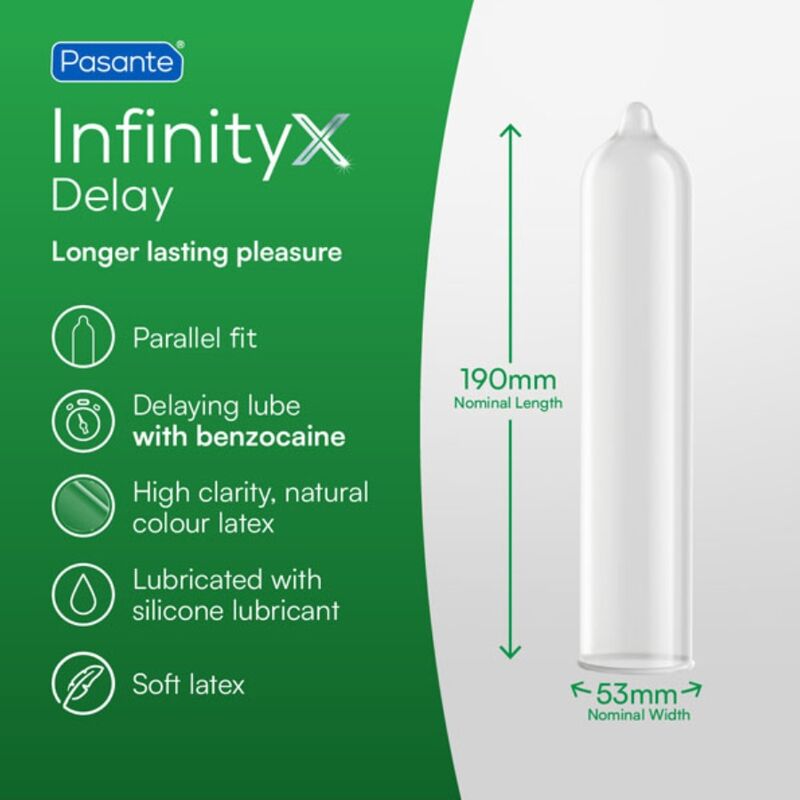 PASANTE - DELAY INFINITY CONDOMS BOX 144 UNITS