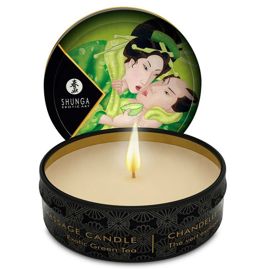 SHUNGA - MINI CARESS BY CANDELIGHT MASSAGEKAARS T GROEN 30 ML