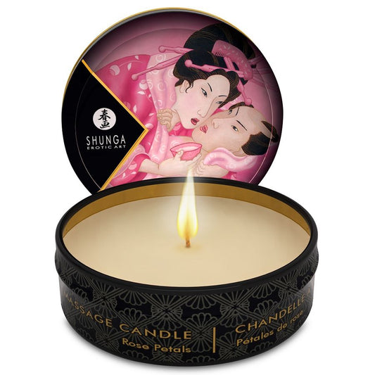 SHUNGA - MINI CARESS BY CANDELIGHT ROSES MASSAGEKAARS 30 ML